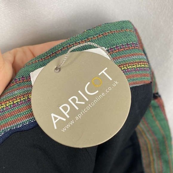 Apricot Multicoloured Striped Colourful Flax Mini Skirt - Size Small - Picture 12 of 12